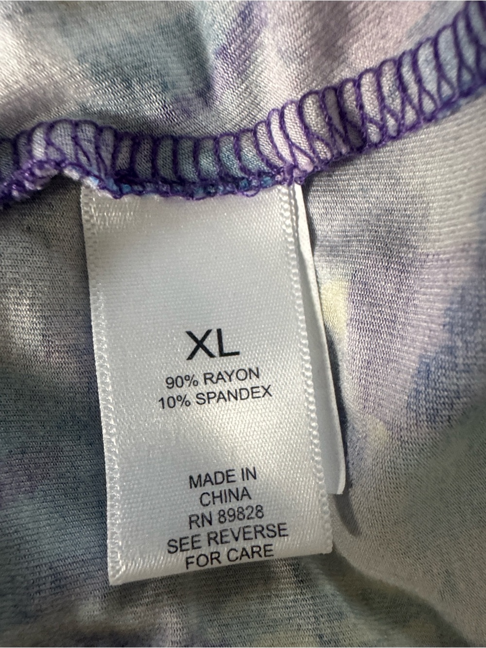 LOGO Lori Goldstein Starry Purple Watercolor Abstract Tunic XL - Picture 8 of 8